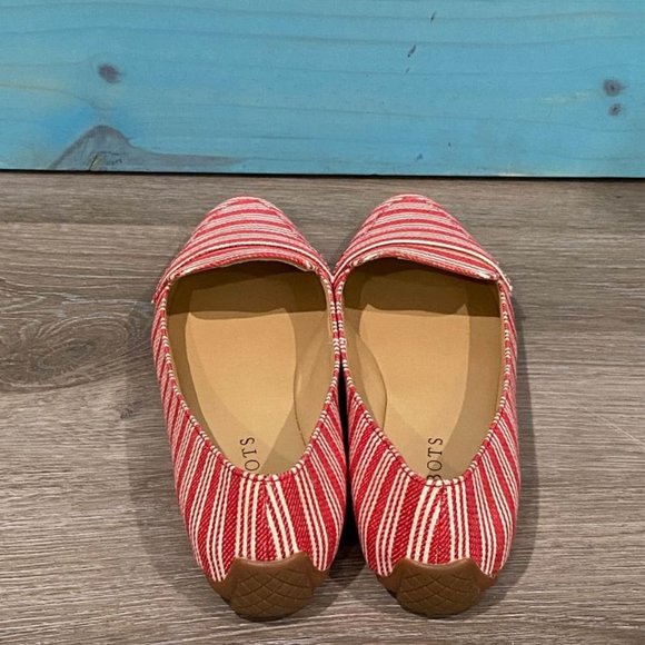 NWOT Talbots Red & White Striped Flats -6.5 - Picture 8 of 10